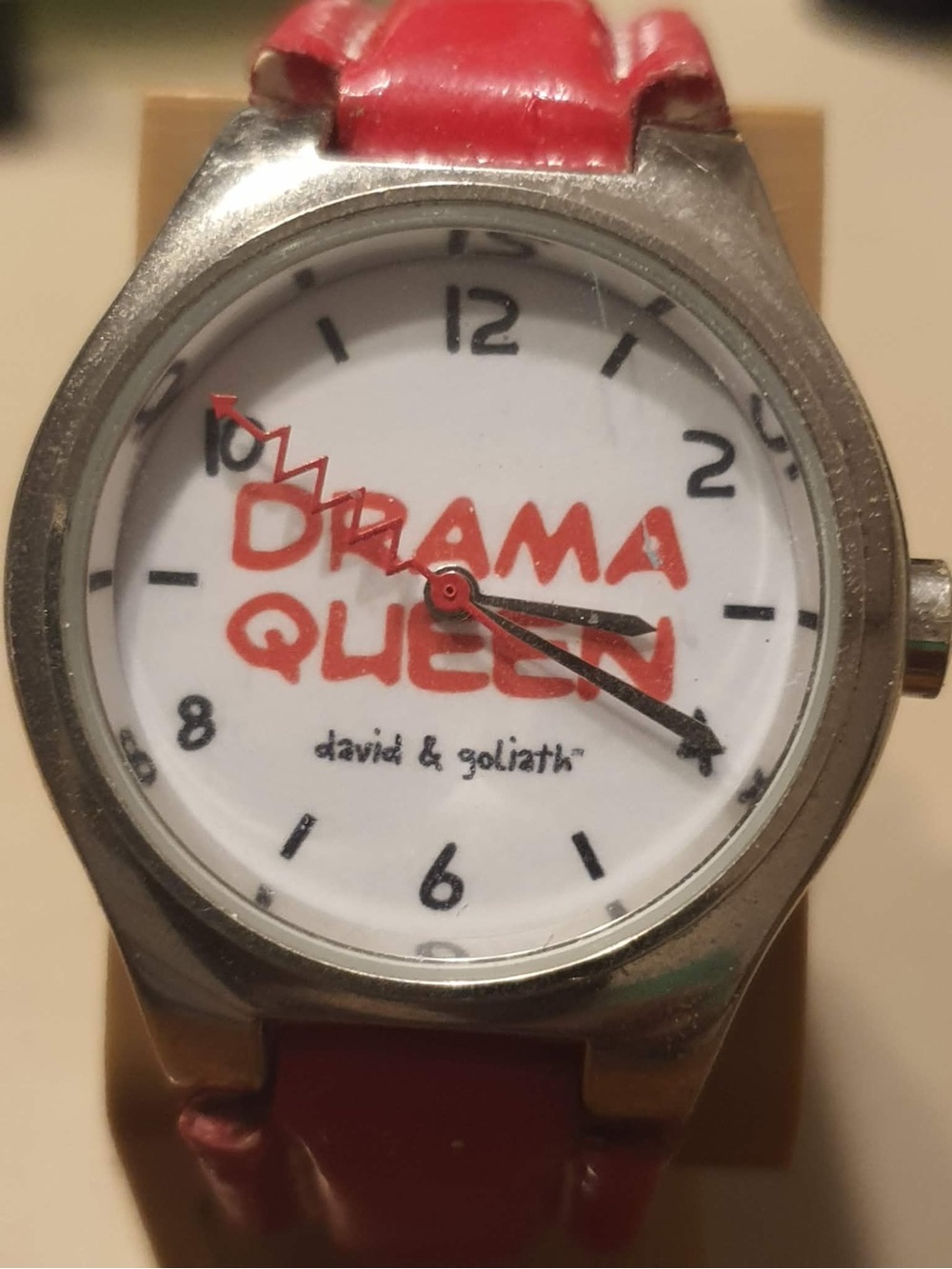 🦋10/$20🦋 David & Goliath Drama Queen Silver/White Leather Women's Watch